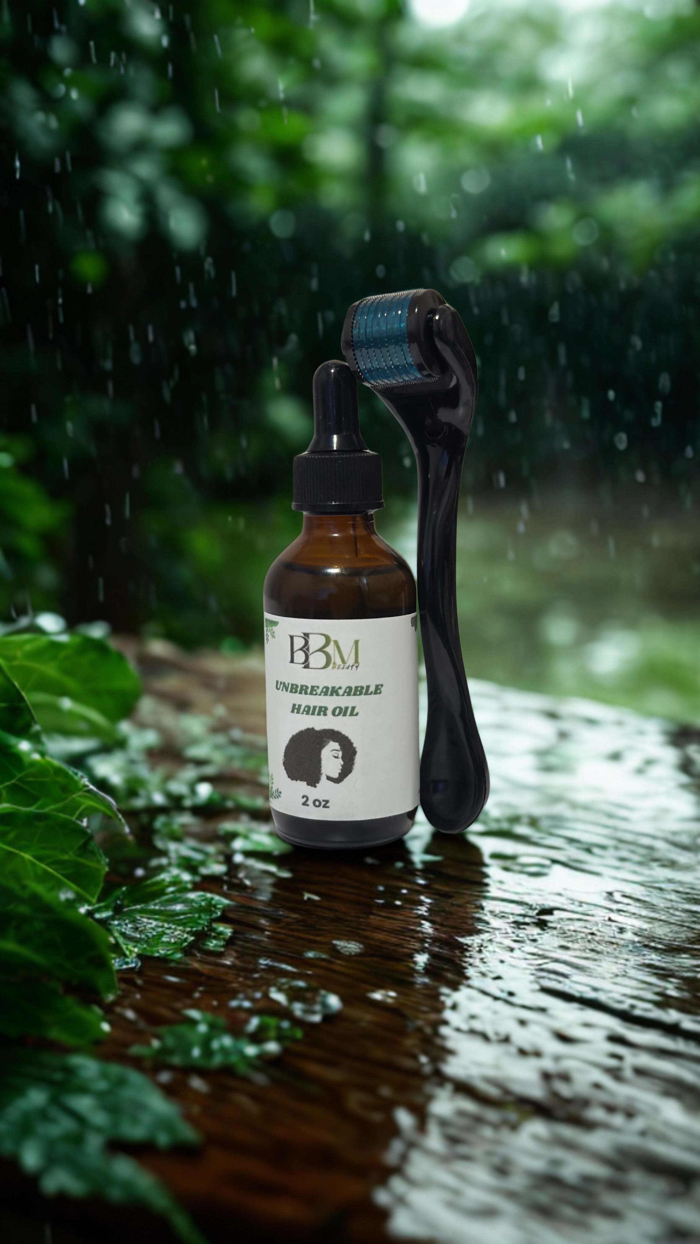 Natural Hair Growth Kit – 1x2oz Oil + 1xDerma Roller