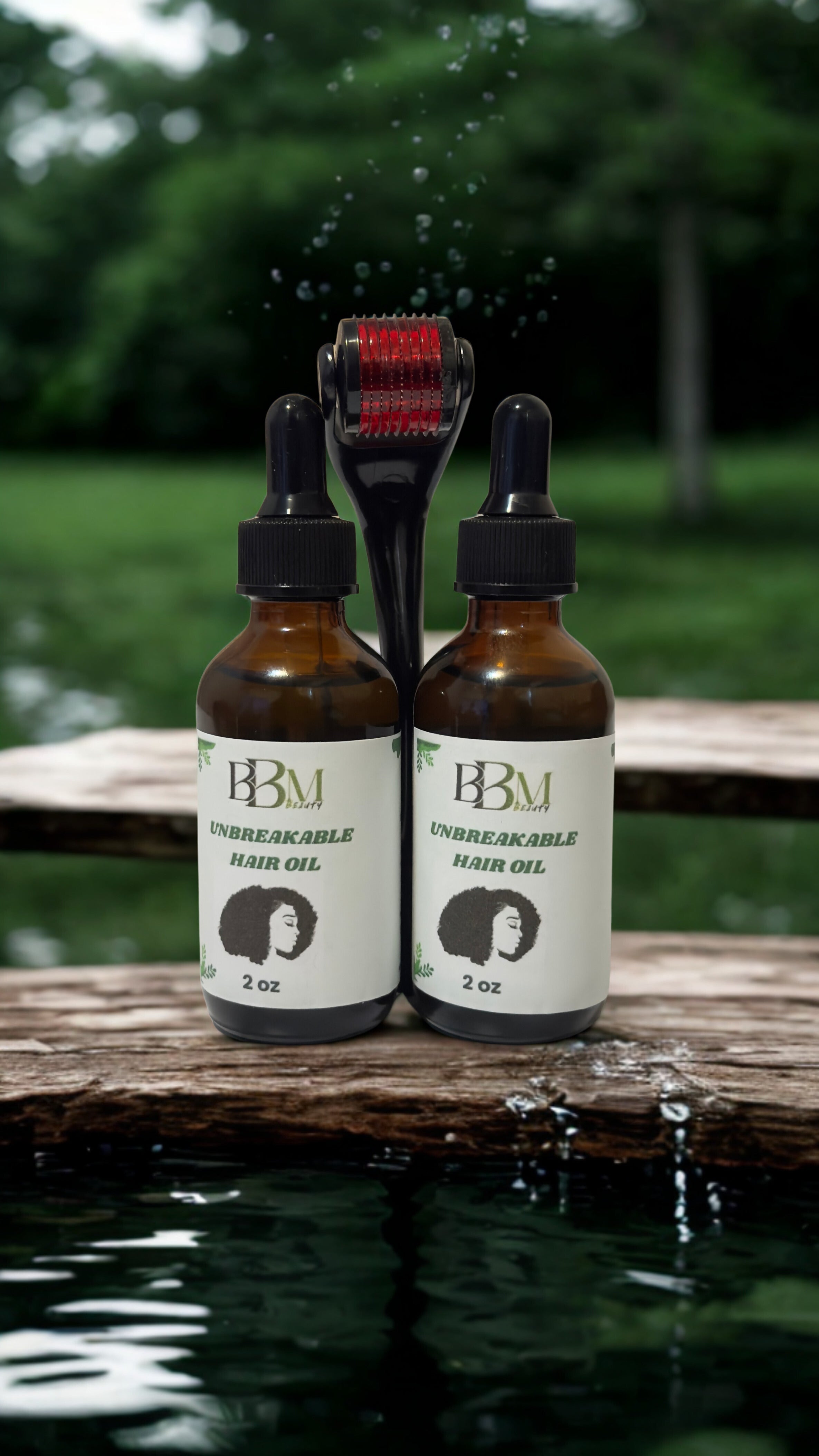 Natural Hair Growth Kit – 2x2oz Oil + 1xDerma Roller